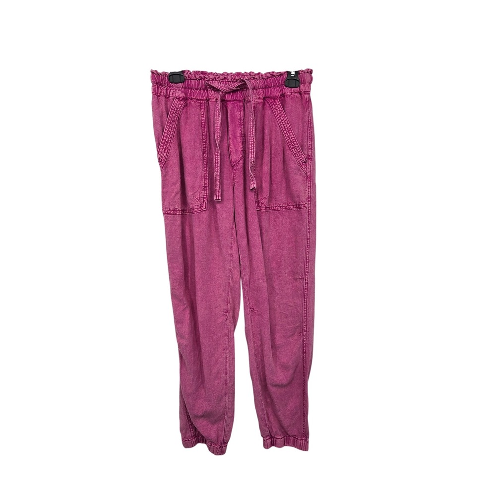 Anthropologie Rhys Jogger Pants Womens S Pink Elastic Waist Utility Cargo Casual